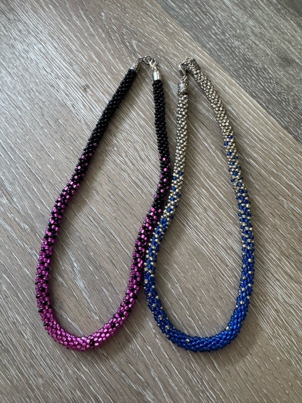 Do not buy—- Pair of crocheted kumihimo style necklaces
